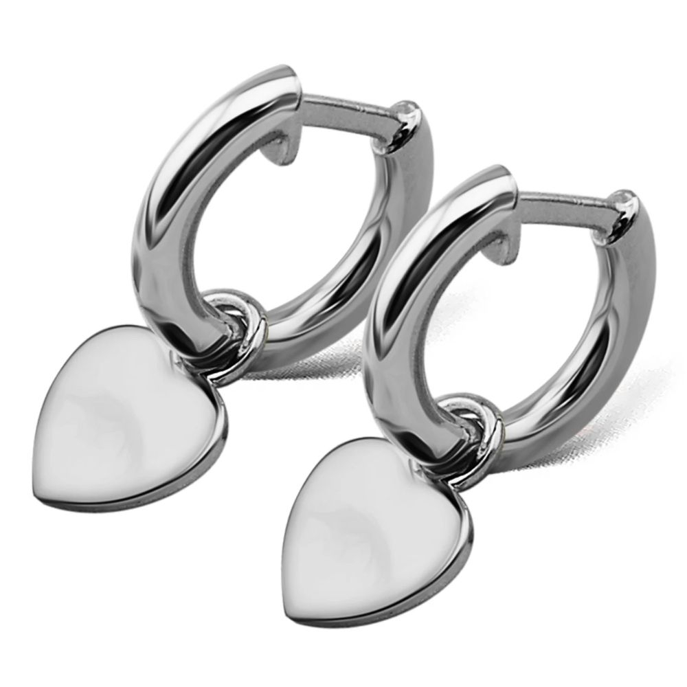 JWLS4U | Earrings Heart Silver